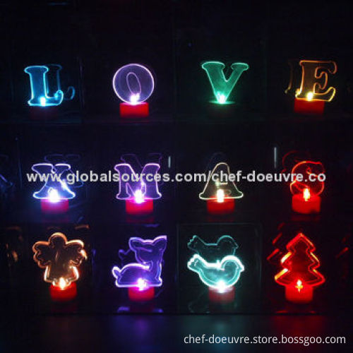 Christmas Decoration XSMA Alphabet Tealight with Color-changing LED